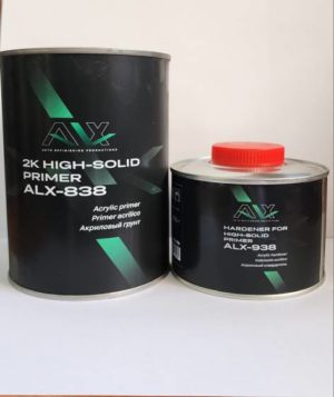 Грунт акриловый ALX-838 HIGH-SOLID 2K 4:1 (черный), 0.8л+0,25(отв)